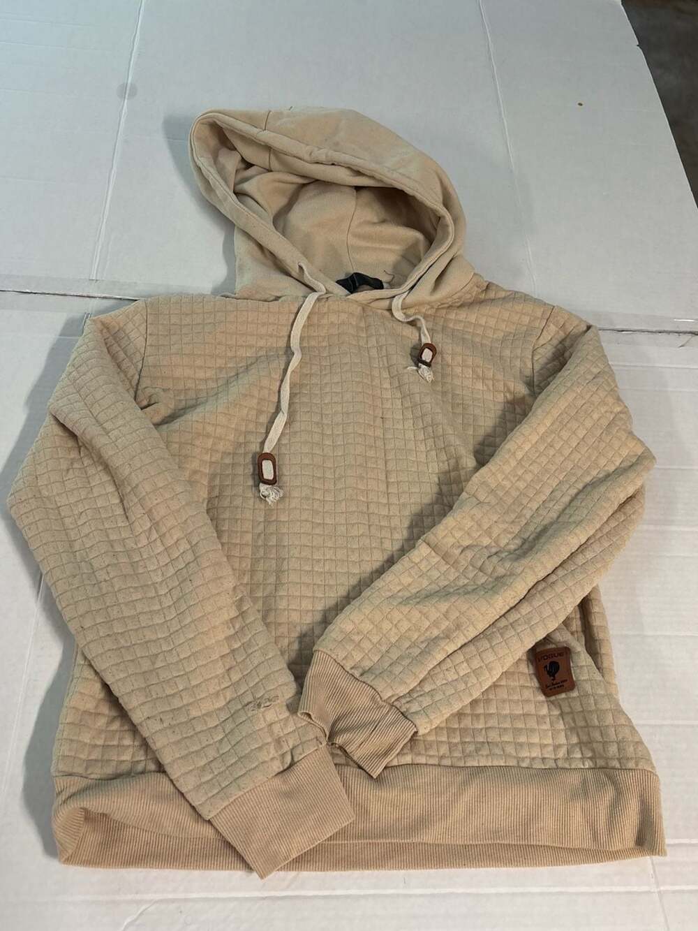 Vogue Men's Waffle Knit Hooded Sweatshirt Pullover Mens Large